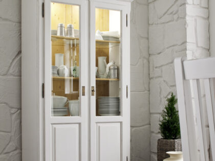 Glasvitrine ANNA 2-trg. in Fichte massiv