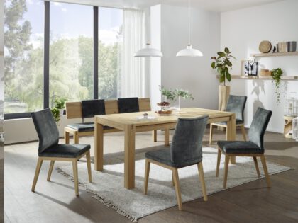 Tischgruppe BEATRICE in Wildeiche massiv